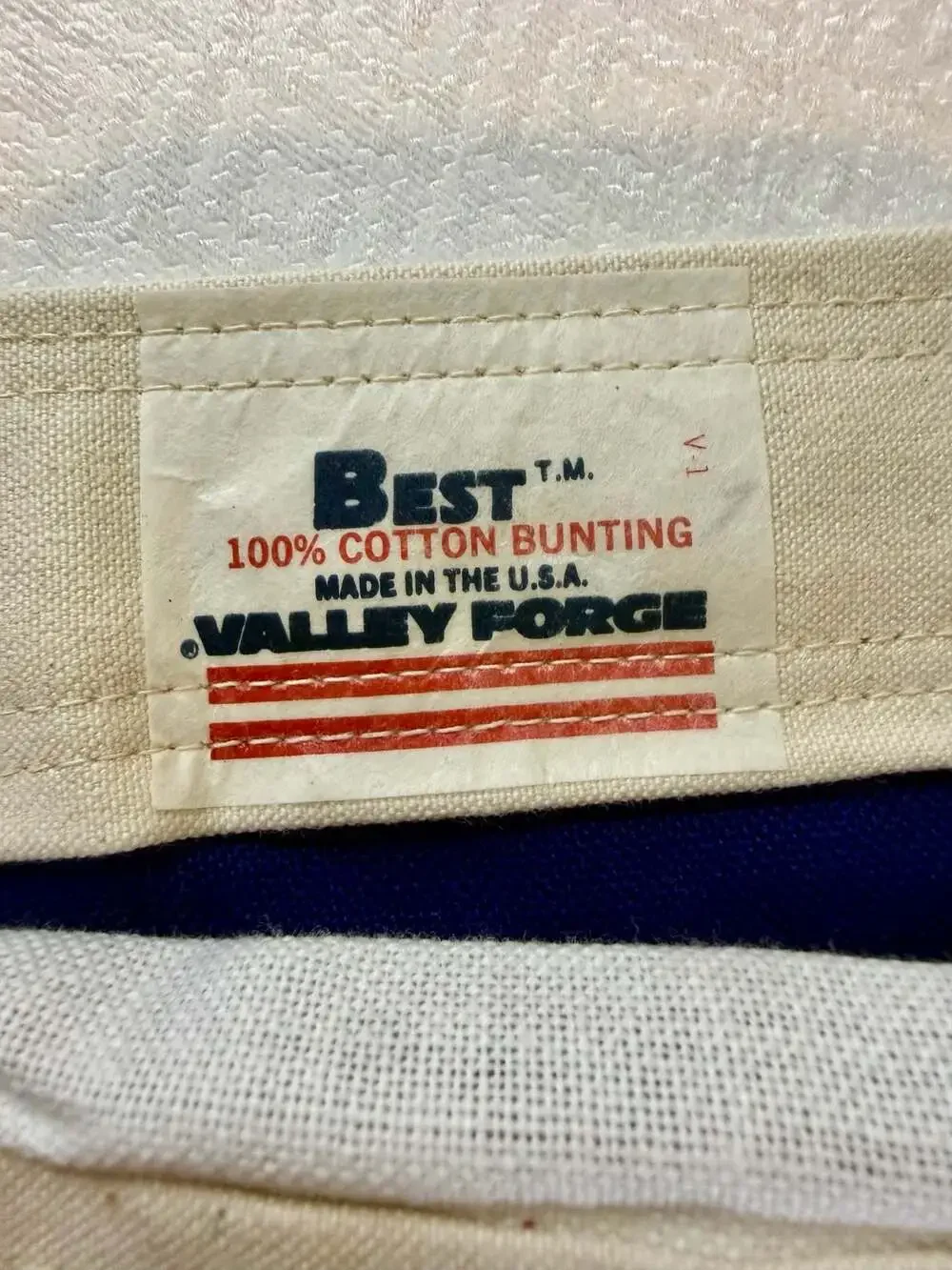 Vintage Valley Forge Best 100% Cotton Bunting 50-Star American Burial Flag
